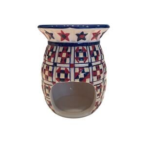 Partylite Patriotic tealight and wax warmer Americana Red White & Blue Melter